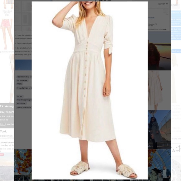 FP free people love of my life midi white dress - Picture 3 of 4